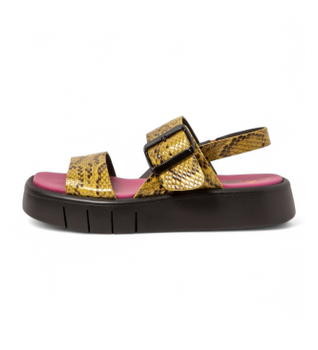 Art para mujer. 1185711XT003_024 Sandalias de piel 1857 Málaga amarillo (37), 3 a 5cm, Hebilla, Casual
