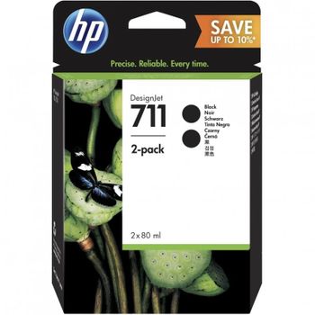 HP 711 Pack 2 Cartuchos Tinta Original Negro