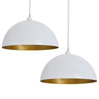 lampara de techo 2 uds altura ajustable semiesferica blanca vidaxl