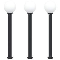 balizas de luz 3 unidades 120 cm color negro ip44 vidaxl