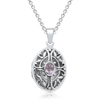 Cadena de plata con medallón de amatista