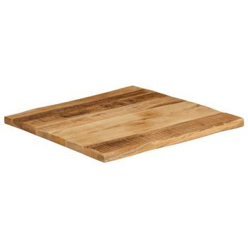 Tablero De Mesa | Tablero Escritorio Borde Natural Madera Maciza Mango 80x80x3,8 Cm