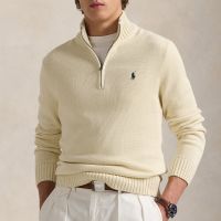 polo ralph lauren cotton-knit half-zip jumper - xl