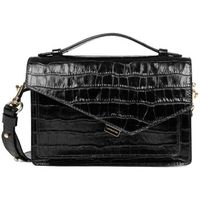 lancaster bolso de mano bolso con solapa zoe negro estampado de cocodrilo para mujer