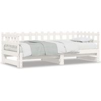 sofa cama extraible madera maciza de pino blanco 2x90x190 cm vidaxl