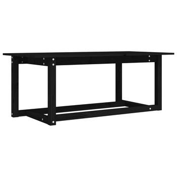 Mesa De Centro，mesa Auxiliar，mesa De Café De Madera Maciza De Pino Negro 110x55x45 Cm