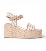 tommy hilfiger para mujer fw0fw09284 sandalias jamie beige 41 tela 5 a 8cm hebilla casual