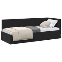 cama individual  cama para adulto  estructura de cama en esquina negro 80 cm x 200 cm terciopelo