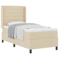 cama tipo box spring con colchon crema 200 x 100 cm tela vidaxl