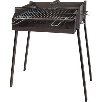 Barbacoa Cuadrada Con Soporte Para Paellas Y Parrilla Cincada Imex El Zorro 60x40x75