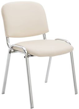 Silla con patas de metal y asiento en simil cuero crema