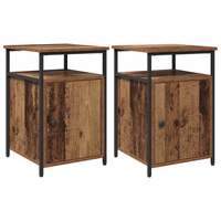 pack 2 uds mesita de noche  armario de noche  mesa de noche madera antigua madera contrachapada