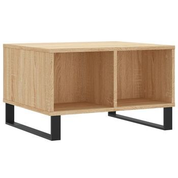 Mesa De Centro Madera Contrachapada Roble Sonoma 60x50x36,5 Cm Vidaxl