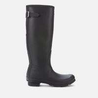hunter womens original back adjustable wellies - black - uk 7