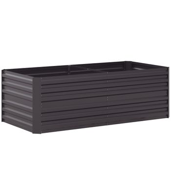 Outsunny Huerto cuadrado de jardín rectangular tubos de refuerzo acero galvanizado 180 x 90 x 59 cm   Aosom España