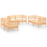 muebles de jardin 6 uds  mesa y sillas madera maciza de pino