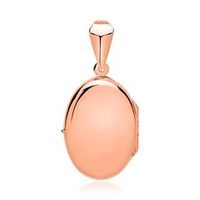 relicario oval chapado en oro rosa pulido