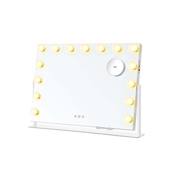 Espejo De Maquillaje Profesional Led Táctil 15 Bombillas Ajustables 3 Tonos