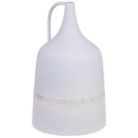 jarron de metal blanco con 1 asa 20x20x33h cm