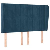 cabecero cama  panel de cabecera con orejas de terciopelo azul oscuro 147x23x118128 cm
