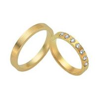 alianzas 14 quilates oro amarillo 7 diamantes