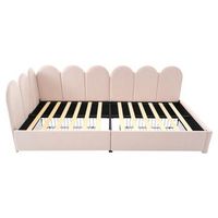sofa cama con 2 cajones tejido de terciopelo 90x200cm con somier rosa