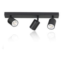 hitchcock - foco de techo de metal color negro 42 cm 3 luces gu10