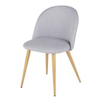 silla de comedor de tela reciclada gris claro