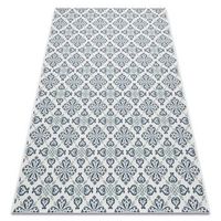 alfombra de cuerda sisal color 19246969 flores blanco 80x150 cm