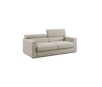 dylan sofa con pouf extraible en tejido efecto algodon impermeable 158 cm crema