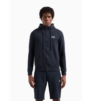 EA7 para hombre. 8NPM38_PJVTZ Sudadera con capucha Core Identity de mezcla marino (XXS), Casual, Algodón, Manga larga