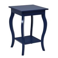 costway mesita de noche de 2 niveles con patas curvadas mesas de acento para dormitorio salon y sala de estar 40 x 40 x 60 cm