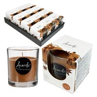 velas aromaticas de canela en vaso de cristal 30 horas duracion  ambiente calido y acogedor  velas perfumadas para el hogar