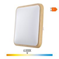 edm aplique superficie cuadrado led 18w 1820lm 4000k 33x33x7cm efecto madera