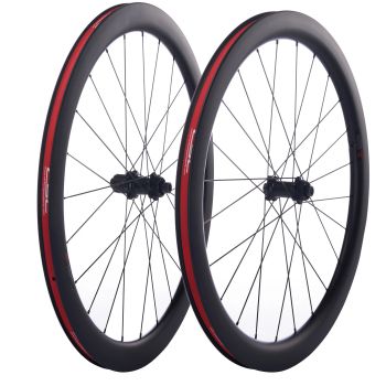 [EU Direct] CSC UCI 700C Juego de ruedas de carbono para grava, freno de disco, bloqueo central, buje de 6 palas, ruedas