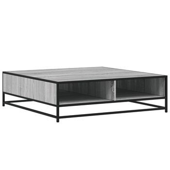 Mesa Centro Madera Ingeniería Y Metal Gris Sonoma 100x100x30 Cm Vidaxl