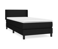 cama box spring con colchon tela negro 80x200 cm diseno plano