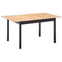 mesa de comedor extensible 120150 x 90 cm tablero marron claro patas de madera negras madera de pino houston