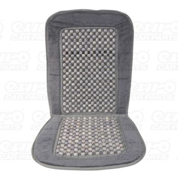 Wooden bead seat cover with dark grey border