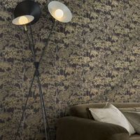papel pintado bosque marron plata oro 1005x52cm