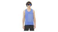 camiseta salomon sense aero graphic azul blanca hombre
