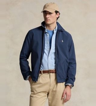 Polo Ralph Lauren para hombre. 710548506001 Chaqueta con doble fuelle marino (3XL), Casual, Algodón, Poliéster