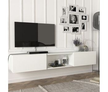 Mueble tv suspendido paltamo aglomerado 180 x 31 x 30 cm - blanco [en.casa]
