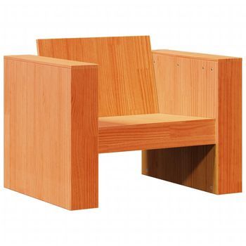 Sofá De Jardín | Sofá De Exterior Madera Maciza De Pino Marrón Cera 79x60x62 Cm