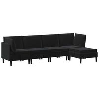 juego de muebles de salon 5 uds negro terciopelo vidaxl