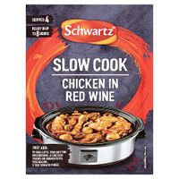 schwartz slow cookers chicken in red wine