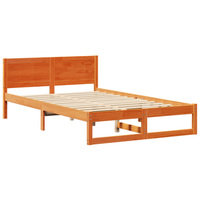 cama matrimonial  cama doble  estructura de cama marron encerado madera maciza de pino cfw61448