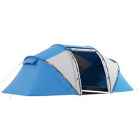 outsunny tienda de campana familiar para 4-6 personas 2 habitaciones y bolsa de transporte 430x240x170 cm   aosom espana