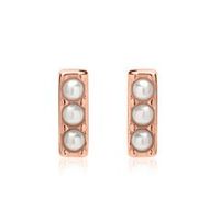 pendientes de plata 925 con bano de oro rosa y perlas