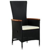 sillas de jardin 2 uds  silla de exterior  sillon con cojines ratan sintetico negro